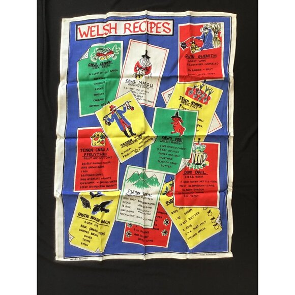 Welsh Recipes Tea Towel Vintage Kitchen Towel - Picture 2 of 9